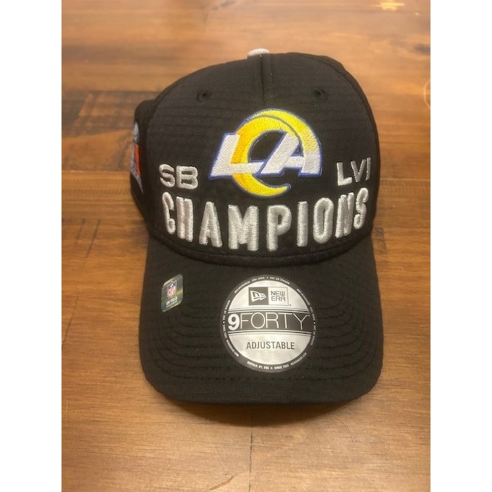 New Era Super Bowl LVI Champions Los Angeles Rams 9Forty Snapback Hat Cap Black